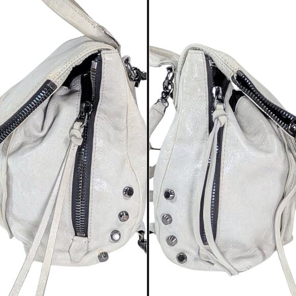 Botiker Gray Leather Warren Stud Convertible Slouchy Grunge Backpack main image 4